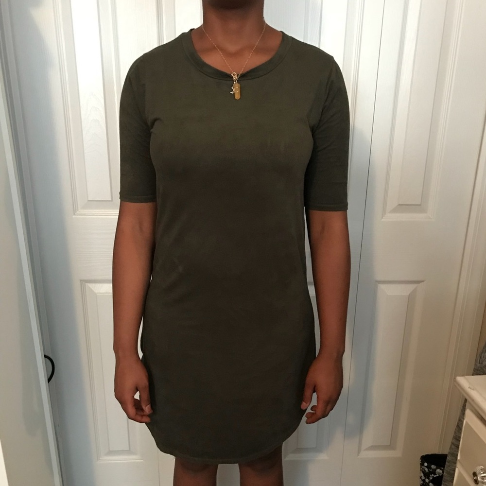 Navy Green T-shirt Dress